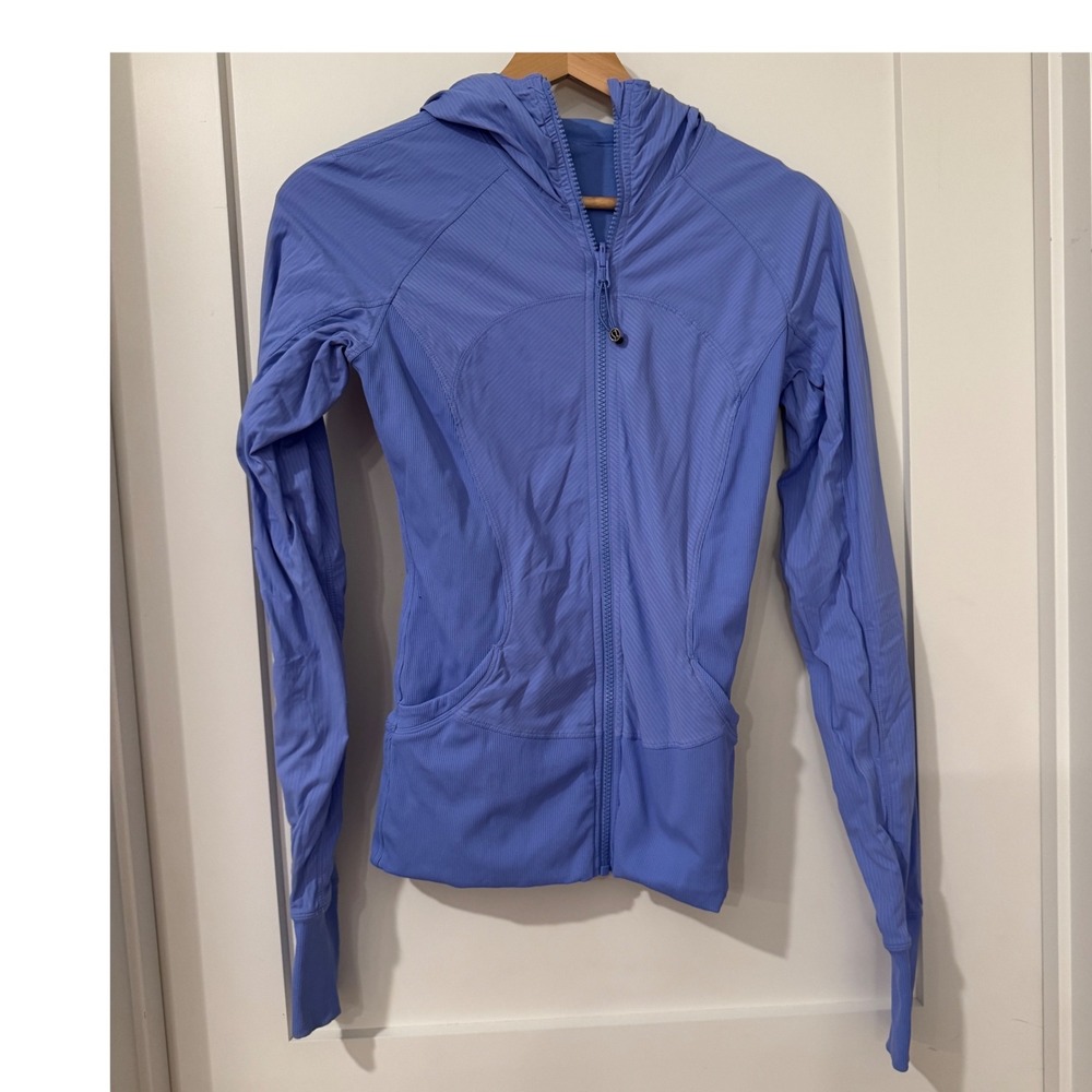 Lululemon Define Jacket Hooded Periwinkle Blue Ribbed Full Zip Size 4